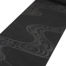 画像2: ■喪服帯 黒共帯 京都西陣織 金龍織謹製 紹巴織 黒色 九寸 正絹 名古屋帯■ (2)