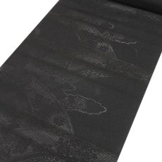 画像2: ■喪服帯 夏物 絽 京都西陣織 老舗 川端謹製 黒共帯 黒色 九寸 正絹 名古屋帯■ (2)