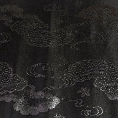 画像3: ■喪服帯 黒共帯 京都西陣織 豊永謹製 本泥 綾つづれ 香具山 黒色 九寸 正絹 名古屋帯■