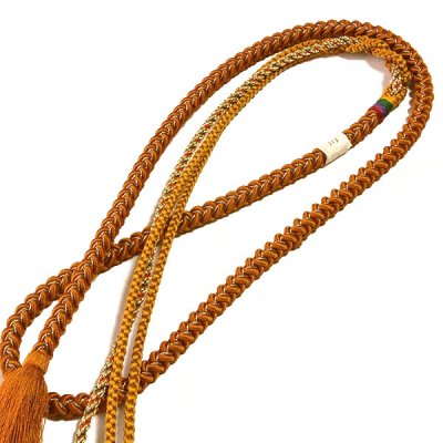 画像3: ■訳あり 総絞り 正絹 振袖 帯揚げ 飾り付き 丸組 帯締め セット■