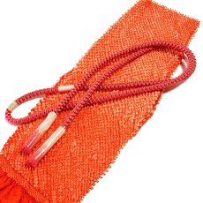 画像1: ■総絞り 正絹 振袖 帯揚げ 金糸織 撚り房 丸組 帯締め セット■ (1)