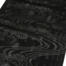 画像3: ■喪服帯 夏物 絽 京都西陣織 京都御所清和院御門前 梨木神社御祈願 公家染 黒共帯 黒色 九寸 正絹 名古屋帯■ (3)