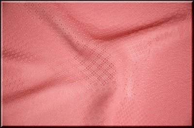 画像3: ■湯のしサービス! 「登録 寿光織」 見事な地模様  ピンク色 色無地■