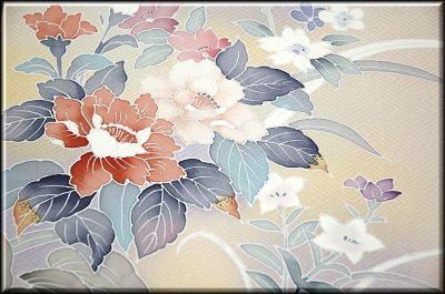 画像2: (訳ありアウトレット品)■フルオーダー手縫い仕立て付き 手描き 花柄  暈し 付下げ■