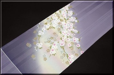 画像1: ■桜に華やかボカシ 金彩銀彩加工 丹後ちりめん 付下げ■