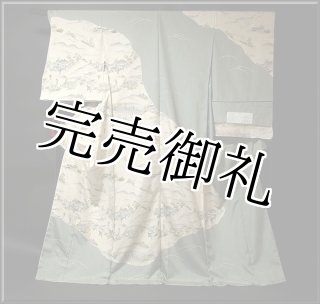 牛首紬 「市川純一郎」作 白山工房謹製 手織り 訪問着