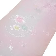 画像5: ■【訳あり】「振袖用」 振りボカシ 袖ボカシ 鉛丹色系×薄ピンク色系 ボカシ染め 反物 正絹 長襦袢■ (5)
