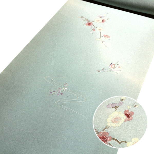 ■【訳あり】 手描き 花柄 付下げ柄 ボカシ染め 羽二重生地 正絹 反物 長襦袢 １点■を出品しました。