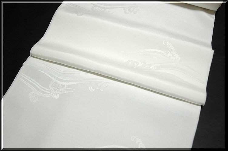 MINIpanハンドメイド反物　白　礼装用長襦袢　刺繍あり　正絹　未仕立て