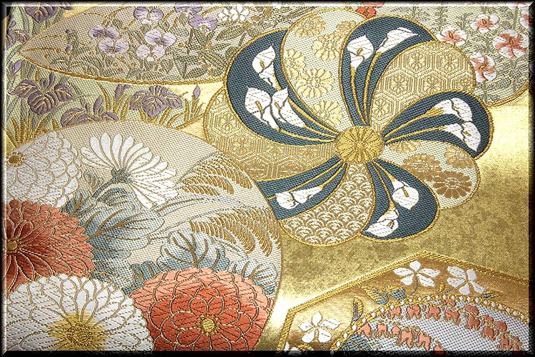 京都西陣老舗 名門 「京藝織物」謹製 金色 豪華 袋帯