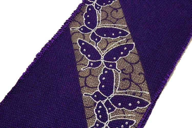 紫色系」 振袖に最適 正絹 総絞り ラインストーン入り 蝶々柄 和想庵