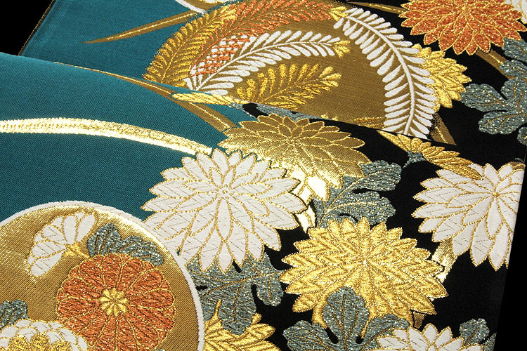 京都西陣織「御薗織物謹製」 加賀三彩 正絹 袋帯
