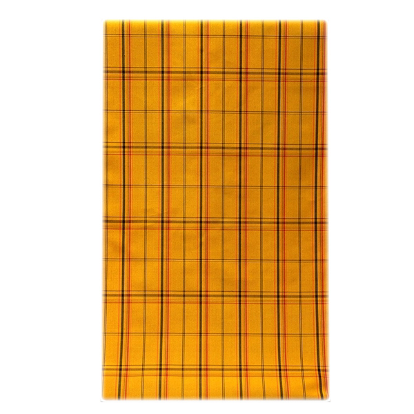 画像1: ■「日本製」 格子柄 オシャレな 黄八 アンサンブル 羽織 着物 正絹 紬■ (1)