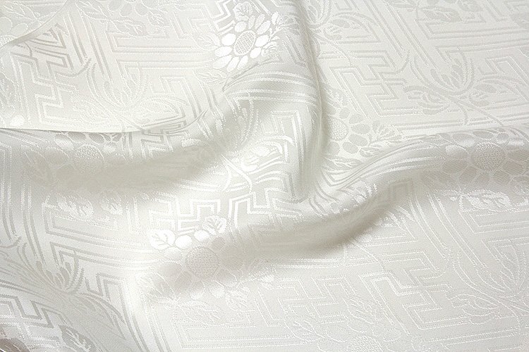 礼装用 白地」 フォーマルに最適 留袖 細やかな地紋 紗綾形 向日葵