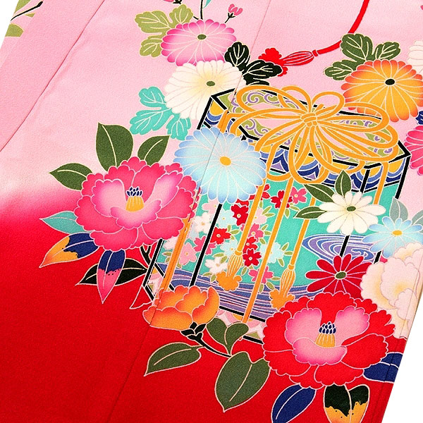 最高級】「染め分けボカシ-日本製」 加賀友禅調 手描き 花模様 古典柄 