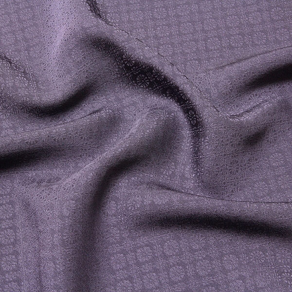 日本の絹：丹後ちりめん生地使用」 濃鼠色系 地紋 堅牢染 反物 正絹 色無地