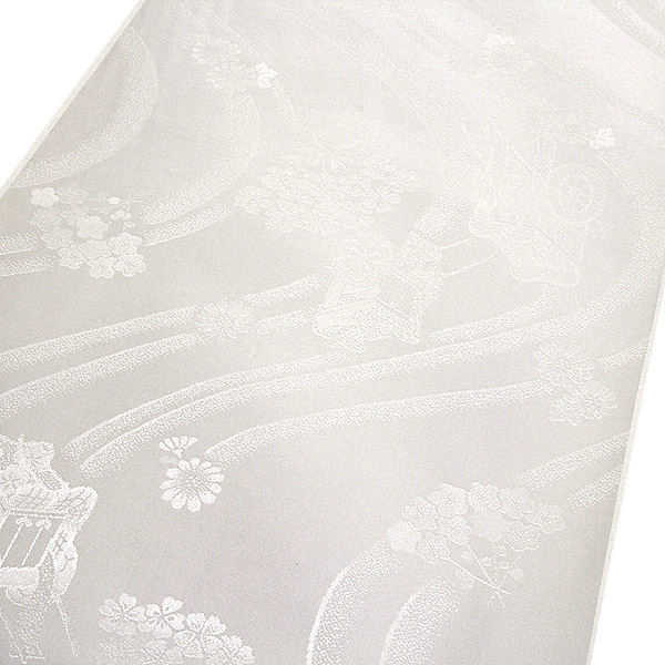 反物　白　礼装用長襦袢　刺繍あり　正絹　未仕立て